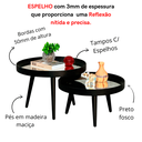 Ver imagem 7 de Mesa de Centro Espelhada Redonda Pé Palito Sala Estar:preta Tampos Espelhado