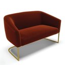 Ver imagem 1 de Sofá Namoradeira 2 Lugares Base Industrial Dourado Stella Bouclê D03 - D'Rossi Cor Terra