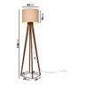 Luminária Abajur de Chão Madri Pés de Madeira Maciça - Bege - 5