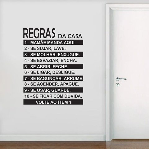Adesivo de Parede Regras da Casa