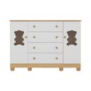 Ver imagem 7 de Cômoda Infantil 125cm 2 Portas com Vidro e 4 Gavetas Fofura Multimóveis Mp4485 Madeirado/branco