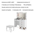Ver imagem 5 de Penteadeira com Porta Joias 5 Gavetas e Banqueta Lótus Branco