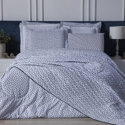 Edredom Classic Casal Queen Poá Preto - 1