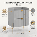 Ver imagem 4 de Mesa Lateral para Cama Moriah Cinza 45cm Retro 100% MDF