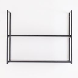 Prateleira 2 Níveis Estilo Industrial Metal 65x80x18 Preto Mdf Preto - 2