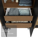 Ver mais imagens de Guarda-Roupa Solteiro com Pés 4 Portas Batentes com Espelhos Rustic/Preto/Rustic Venus Madesa