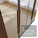 Ver imagem 7 de Guarda-Roupa Solteiro com Pés 4 Portas Batentes com Espelhos Rustic/Preto/Rustic Venus Madesa