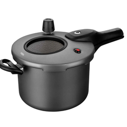 Panela de Pressão Mta Externa Antiaderente c/Visor 4,5L Grafite 6600 - Cinza - 5
