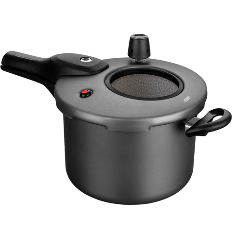 Panela de Pressão Mta Externa Antiaderente c/Visor 4,5L Grafite 6600 - Cinza