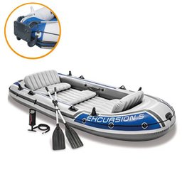 Bote Inflável Intex Excursion 5 com Suporte Motor Remos Barco - 1