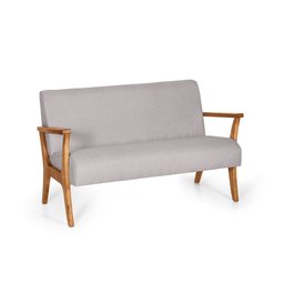 Conjunto de Poltronas Estofadas para Sala em Madeira Maciça Cléo Cinza Claro - Straub Web - 4