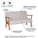 Ver imagem 5 de Conjunto de Poltronas Estofadas para Sala em Madeira Maciça Cléo Cinza Claro - Straub Web