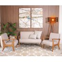 Ver imagem 1 de Conjunto de Poltronas Estofadas para Sala em Madeira Maciça Cléo Cinza Claro - Straub Web