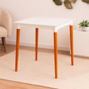Ver imagem 2 de Mesa Tramontina Laura Rattan 70 Cm Polipropileno Branco Pernas Madeira