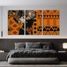 Conjunto de 3 Telas Decorativas Silhueta Mulher Africana - 1