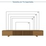 Rack para Tv até 75 Polegadas 210cm Portas Ripadas Aruá CabeCasa MadeiraOriginals - 5