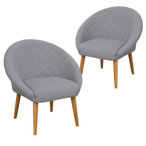 Kit 2 Poltronas Resistente para Sala de Espera Tecido Veludo Confortável Reforçada