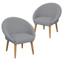 Ver imagem 1 de Kit 2 Poltronas Resistente para Sala de Espera Tecido Veludo Confortável Reforçada