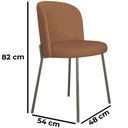 Ver imagem 3 de Cadeira Decorativa Sala de Jantar Elegance Base Titanium Linho Avelã - Montanaris Decor