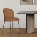 Ver imagem 4 de Cadeira Decorativa Sala de Jantar Elegance Base Titanium Linho Avelã - Montanaris Decor