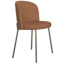 Ver imagem 1 de Cadeira Decorativa Sala de Jantar Elegance Base Titanium Linho Avelã - Montanaris Decor