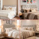 Ver imagem 3 de Cabeceira Painel Estofada Paris Suede Bege Queen 1,60m para Cama Box