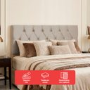 Ver imagem 4 de Cabeceira Painel Estofada Paris Suede Bege Queen 1,60m para Cama Box