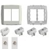 Tomada 4x4 Com 1 Tomada 10a + 3 Módulos Rj45 + 2 Módulos Coaxial Antena - 1