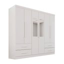 Ver imagem 3 de Guarda-roupa Casal Balder Premium 6 Portas 4 Gavetas com Espelho Branco - Pnr Móveis