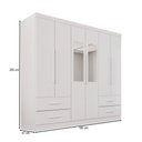 Ver imagem 4 de Guarda-roupa Casal Balder Premium 6 Portas 4 Gavetas com Espelho Branco - Pnr Móveis