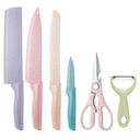 Ver imagem 1 de Jogo de Facas Coloridas Tesoura 6 Peças Kit Cozinha Chef