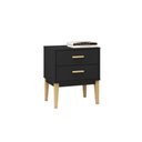 Ver imagem 1 de Mesa Cabeceira Infantil LE 6007 c/ 2 Gavetas Preto - Movelbento