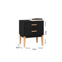 Ver imagem 2 de Mesa Cabeceira Infantil LE 6007 c/ 2 Gavetas Preto - Movelbento