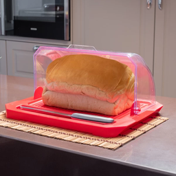 Porta Pão Acrílico Suporte Guarda Armazena Pães Com Tampa Retrátil Transparente UZ Utilidades Cesto  - 2
