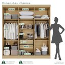 Ver imagem 7 de Guarda-Roupa Casal Reflecta com LED 06 Portas 02 Gavetas França Cinza/Jequitibá/Granizo