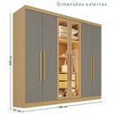 Ver imagem 5 de Guarda-Roupa Casal Reflecta com LED 06 Portas 02 Gavetas França Cinza/Jequitibá/Granizo