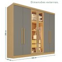 Ver imagem 5 de Guarda-Roupa Casal Reflecta com LED 06 Portas 02 Gavetas França Cinza/Jequitibá/Granizo