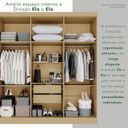 Ver mais imagens de Guarda-Roupa Casal Reflecta com LED 06 Portas 02 Gavetas França Cinza/Jequitibá/Granizo