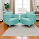 Ver imagem 1 de Kit 2 Poltronas Decorativa para Sala Recepção Escritório Consultório Reforçada Eliza Tecido Suede