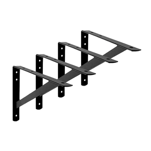 4x Suporte Mão Francesa Reforçada Preta 25cm