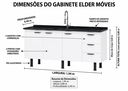 Ver imagem 3 de Gabinete de Cozinha 1,94 m MDF Branco e Preto Máxima Amplitude e Versatilidade:Branco