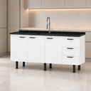 Ver imagem 1 de Gabinete de Cozinha 1,94 m MDF Branco e Preto Máxima Amplitude e Versatilidade:Branco