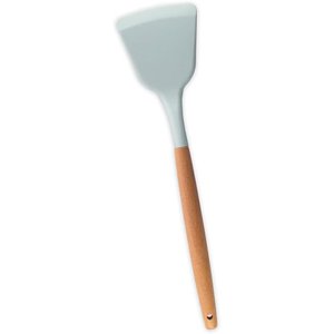 Colher de Silicone Duplo 32cm com Cabo de Madeira Oikos