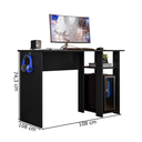 Ver imagem 3 de Mesa Gamer Hero com Suporte Preto - Peternella
