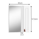 Ver imagem 3 de Armário Espelheira para Banheiro 45cm 1 Porta Denver Yescasa Branco