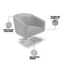Ver imagem 3 de Poltrona Sala Decorativa Stella Base Giratória Cromada Sintético D03 - D’Rossi