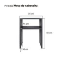 Ver imagem 3 de Mesa de Cabeceira Cama Solteiro Quarto Sala 35cm Preto