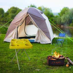 Mesa Dobravel para Petisco Piscina Praia Camping:amarelo - 4