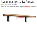 Ver mais imagens de Quatro Suportes Cantoneira Tipo L 25cm Estilo Moderno para Prateleira Mão Francesa Preto