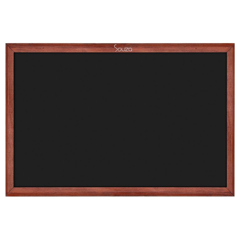 Lousa Quadro Preto Fosco Standard 70x50 Cm Madeira Moldura Mogno para Comércio